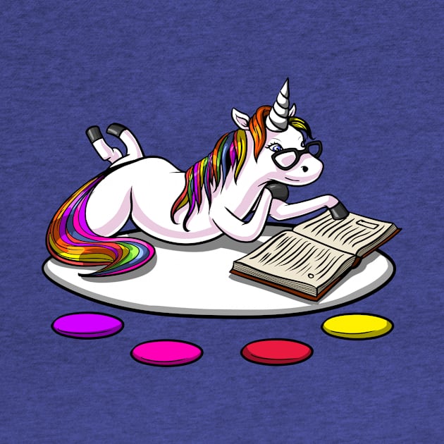 Unicorn Reading Book by underheaven